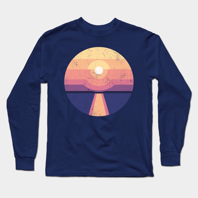 Sea Sunset. Landscape illustration Long Sleeve T-Shirt by lents